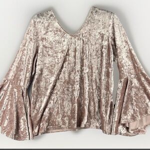 Elegant Velvet Bell Sleeve Top